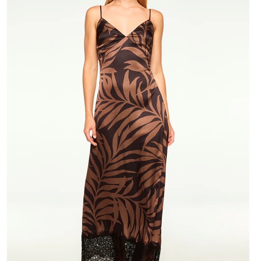 MISA TOVA DRESS - Fred Brown Tropical Pattern Maxi Dress